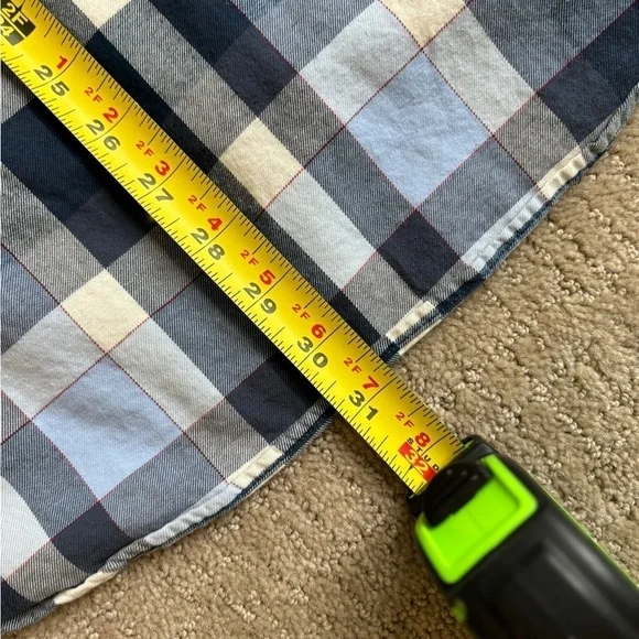 Banana Republic Luxe Flannel Grant Fit Navy/Blue/White w/ Red Stripe Men's XL - Picture 10 of 10